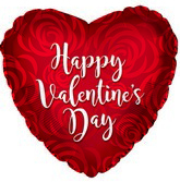 17" Happy Valentine's Day Rose Petal Foil Balloon