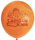 12" Campus Cookies Latex Orange with Maroon Imprint