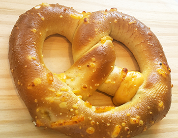 Stuffed Soft Pretzel filled with Cheddar Cheese