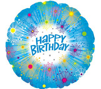 Mylar - 18" Happy Birthday Glitters