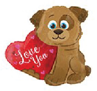 18" I Love You Puppy Dog Shape Balloon