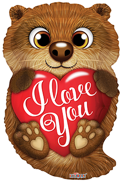 18" I Love You Otter Foil Balloon
