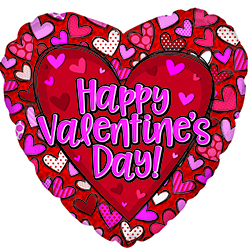17" Happy Valentine's Pattern Hearts