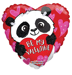 18" Panda Bear Be My Valentine Balloon