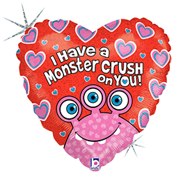 18" Holographic Balloon Monster Crush on You